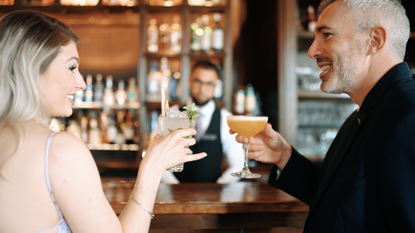 Couple with cocktail